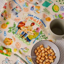 Load image into Gallery viewer, Doodle Land: Penang Jom Cari Makan - Tea Towel
