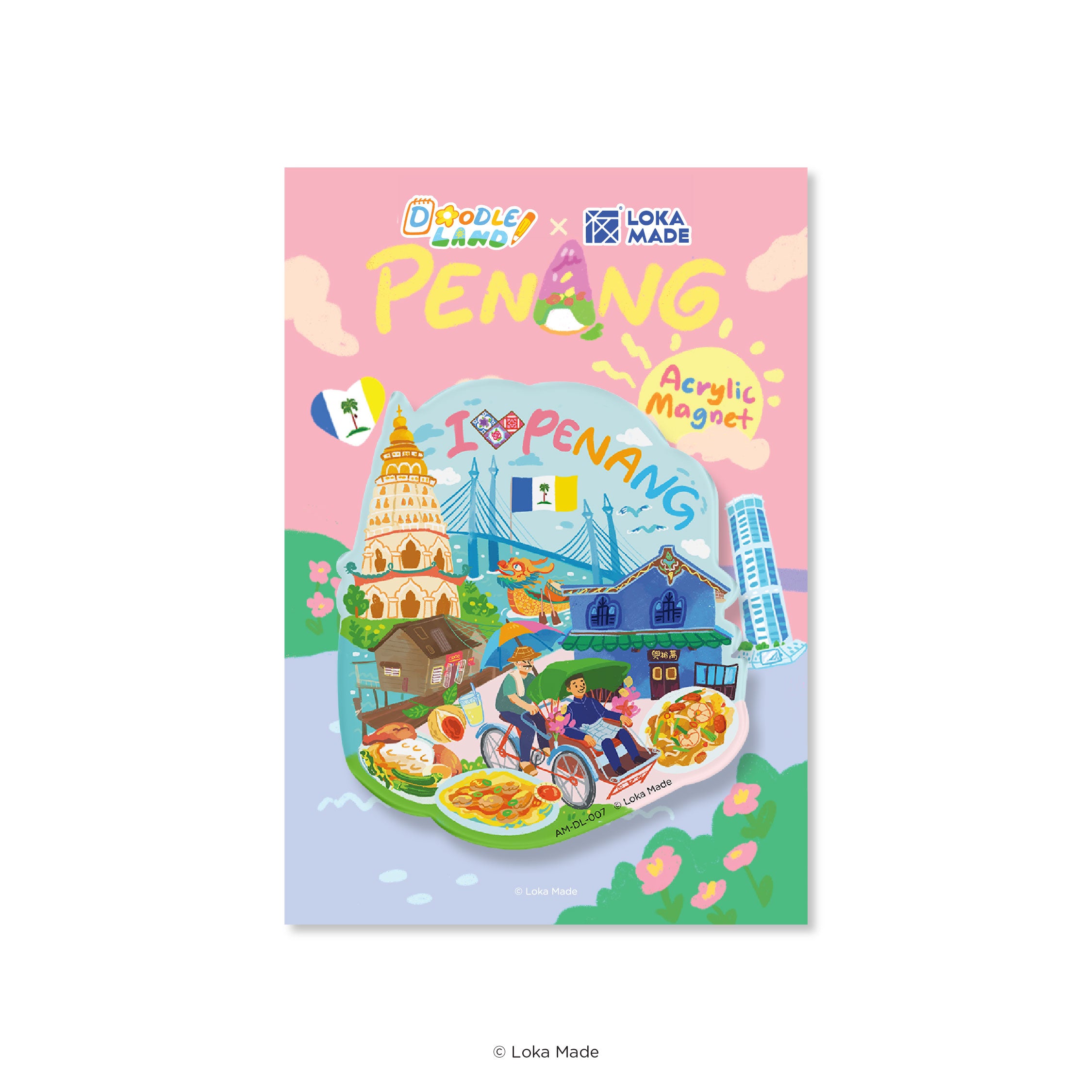 Loka Made Acrylic Magnet - Doodle Land: Discovering Penang