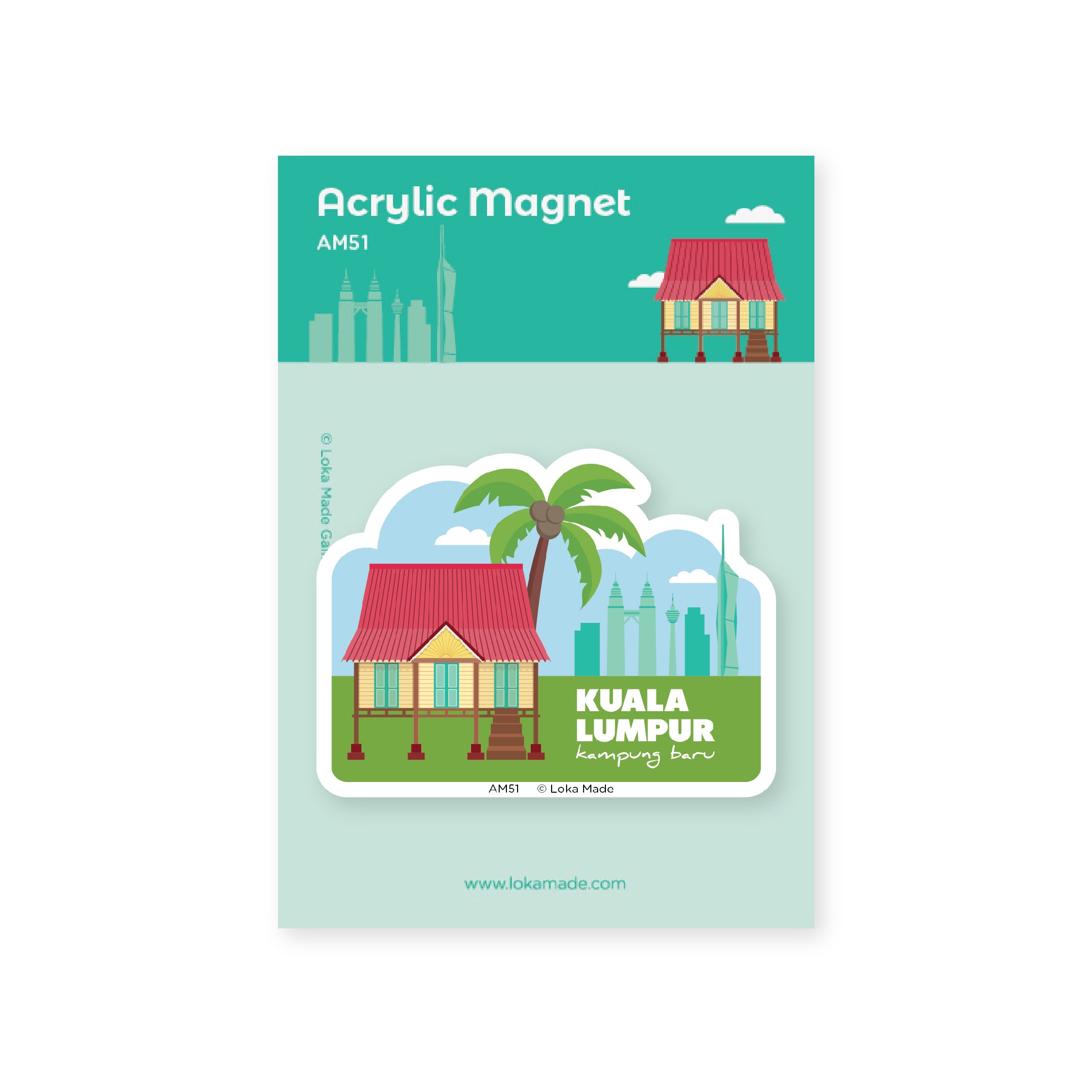 Acrylic Magnet: Kampung Baru | Loka Made