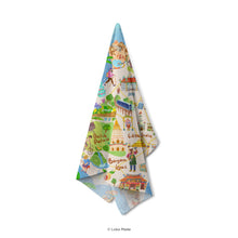 Load image into Gallery viewer, Doodle Land: Penang Island Map - Tea Towel
