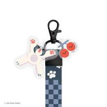 Load image into Gallery viewer, Comeow Strap 'Purrfect Paws Black' - Short Lanyard