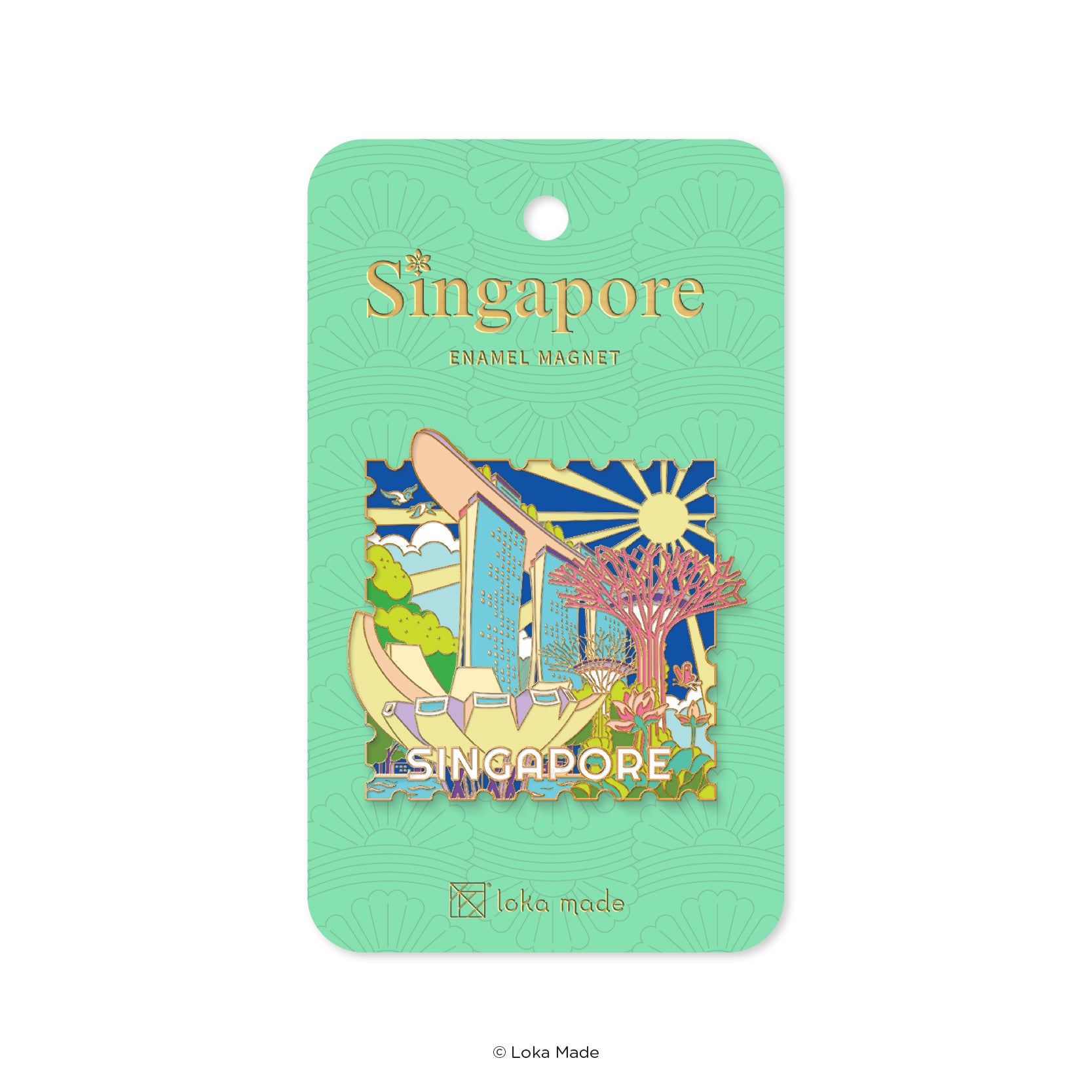 Loka Made Enamel Magnet - Singapore’s Golden Glimpses