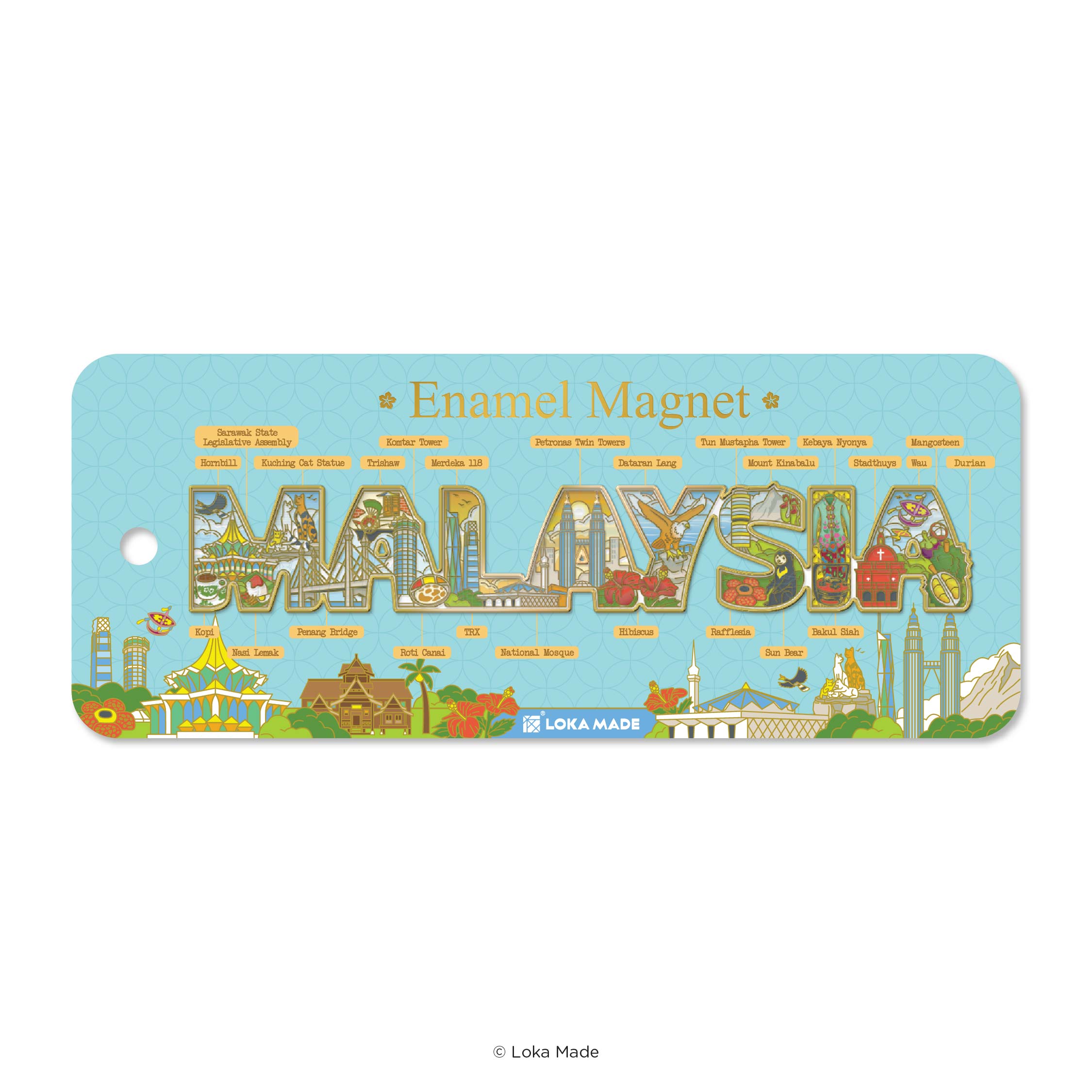 Loka Made Enamel Magnet - Mini Malaysia