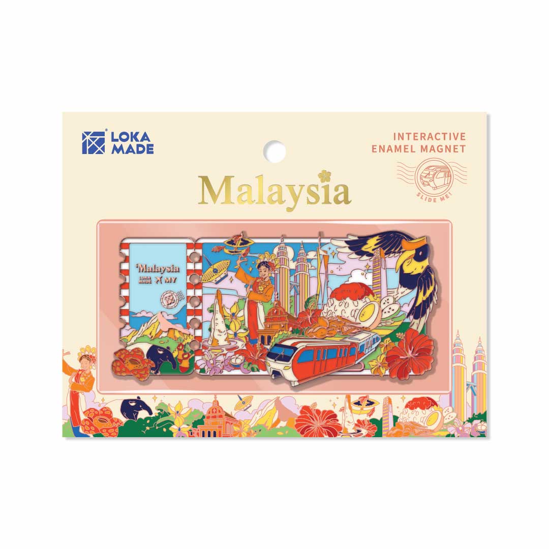 Loka Made Interactive Enamel Magnet - Ticket To Malaysia