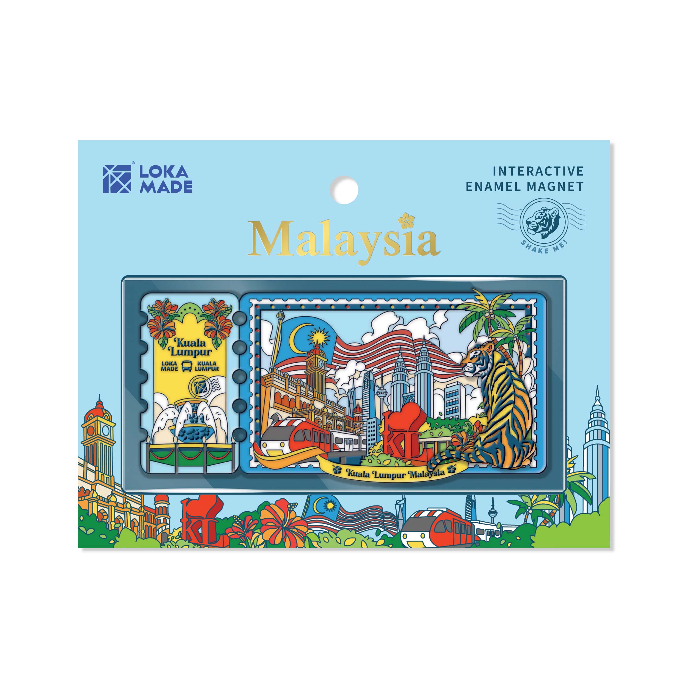Loka Made Enamel Magnet - Ticket To Kuala Lumpur