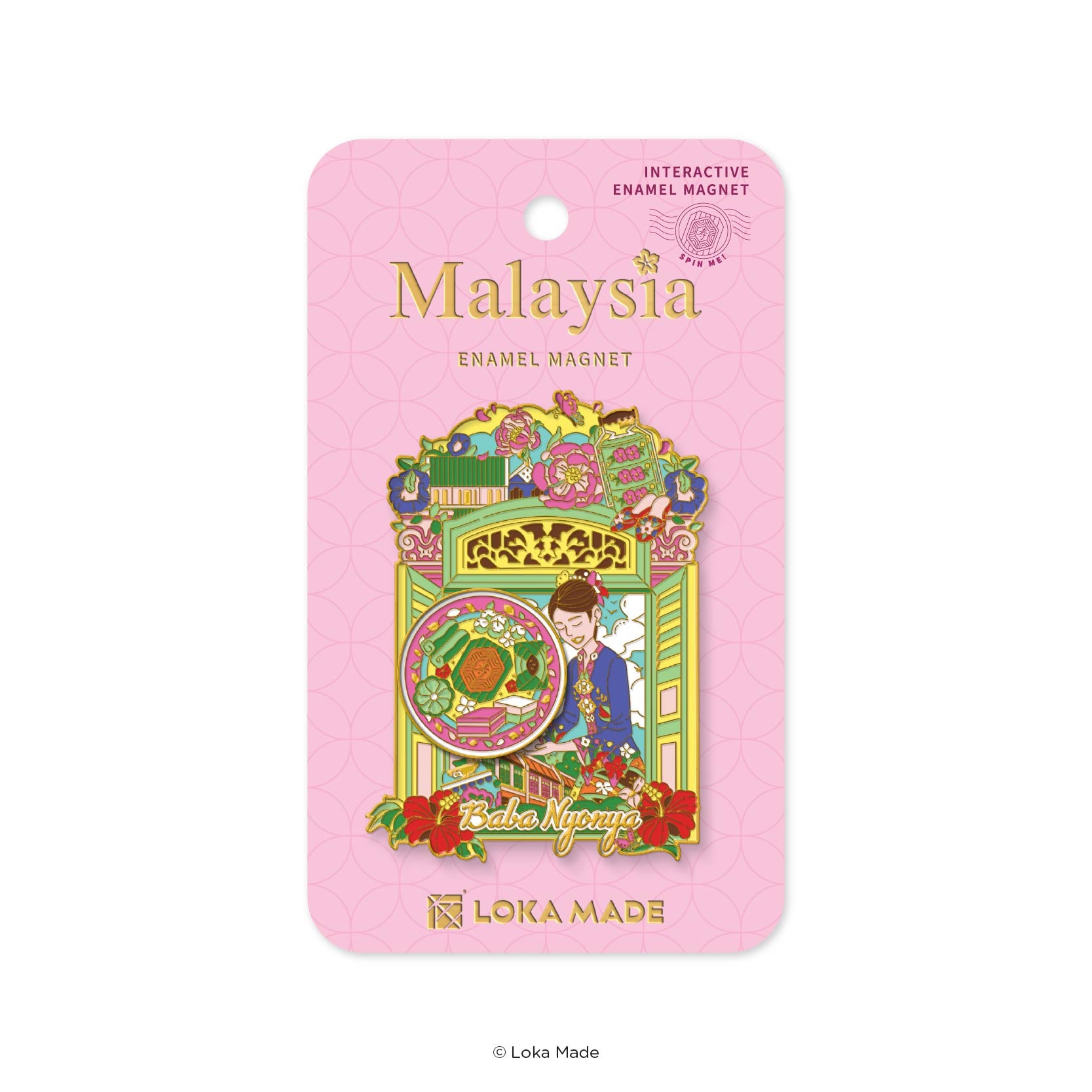 Loka Made Enamel Magnet - Windows of Nyonya
