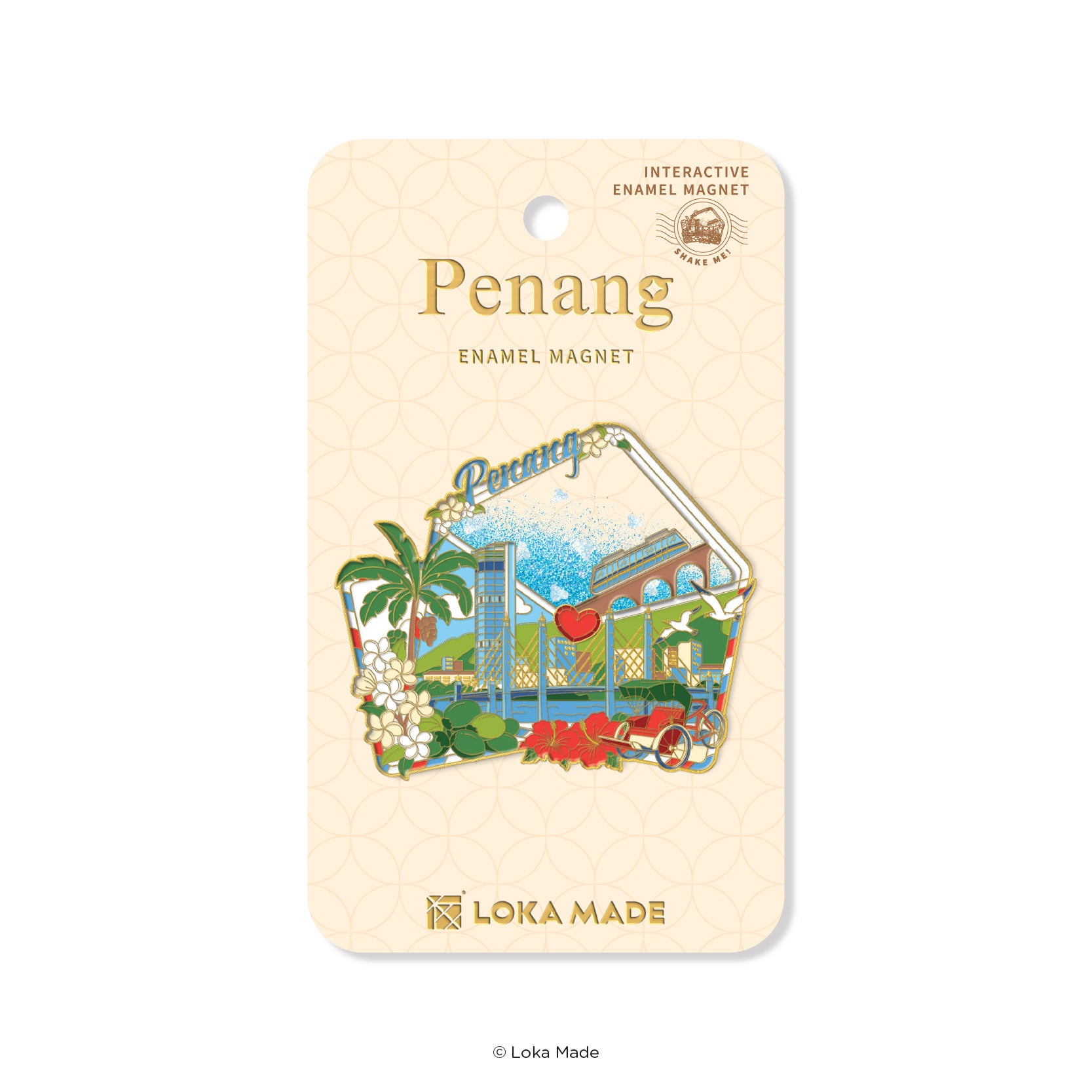 Loka Made Enamel Magnet - Penang Love Letter