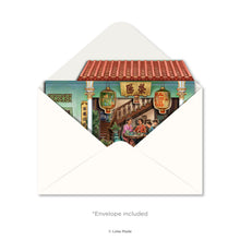 Load image into Gallery viewer, Peeking through Layering of Malaysia 'Teatime Tales of The Peranakan' - 3 Layer Greeting Card