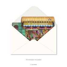 Load image into Gallery viewer, Peeking through Layering of Malaysia 'Colours of India's Heritage' - 3 Layer Greeting Card
