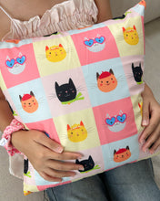 Load image into Gallery viewer, Ken Smiths x Loka Made 'Checkered Cat' - Cushion Cover with insert