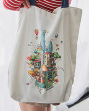 Load image into Gallery viewer, Kinokuniya x Loka Made 'Whimsical Bookstore' - Tote Bag