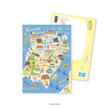 Load image into Gallery viewer, Doodle Land: Penang Island Map - Malaysia Postcard