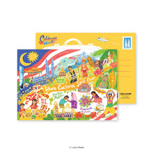 Load image into Gallery viewer, Doodle Land: Where Cultures Spilled Over - Malaysia Postcard
