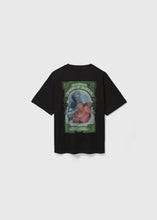 Load image into Gallery viewer, Oxwhite x Loka Made Truly Asia Print Tee: Cari Rafflesia (Black Tee)