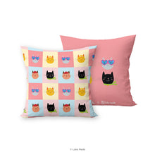Load image into Gallery viewer, Ken Smiths x Loka Made 'Checkered Cat' - Cushion Cover with insert