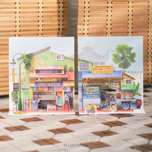 Load image into Gallery viewer, Pop Up Postcard: Silky Saree and Barber Shop