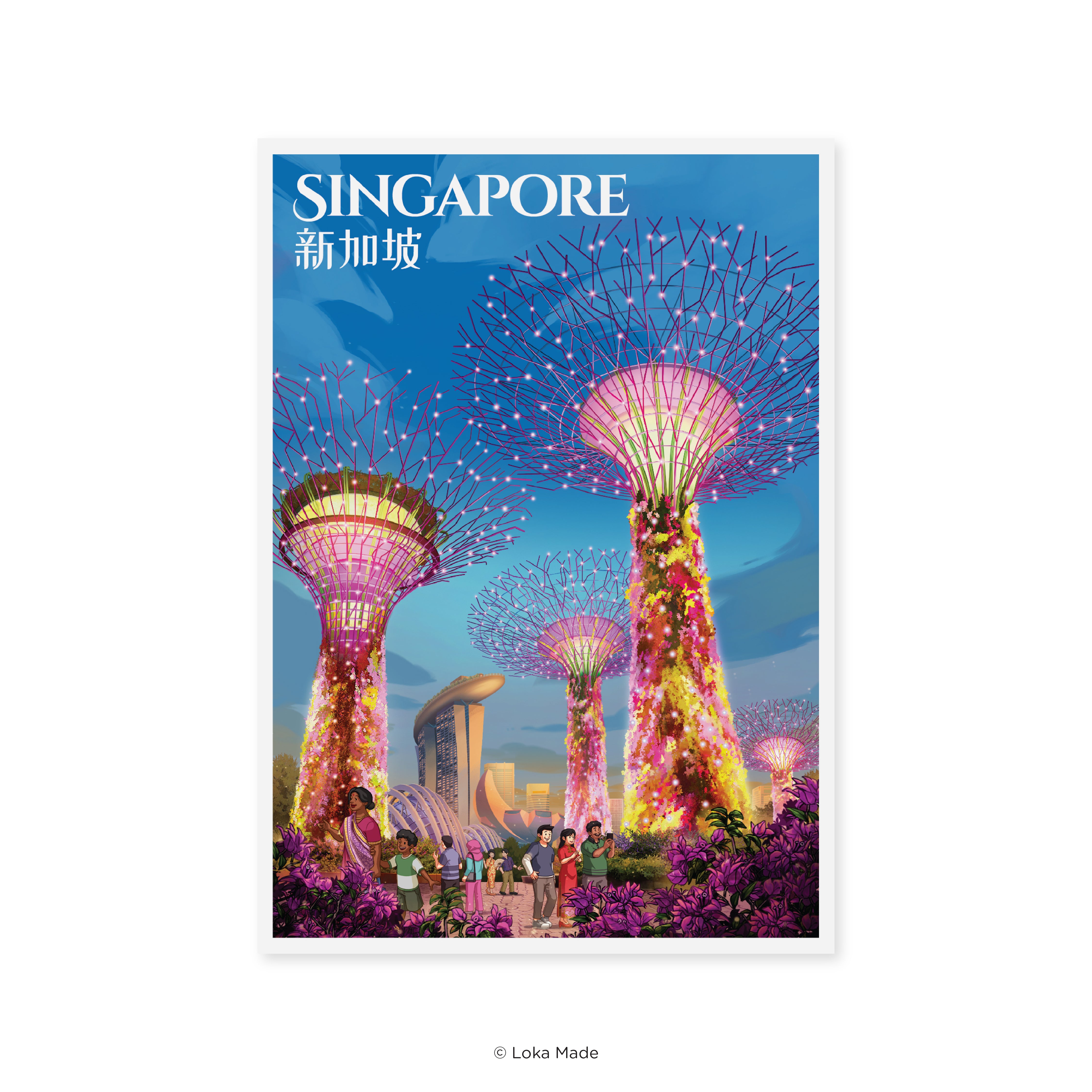 Loka Made Singapore Postcard: Illuminated Nights in Singapore