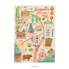 Load image into Gallery viewer, Doodle Land: Kreta Ayer Map - Singapore Postcard