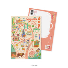 Load image into Gallery viewer, Doodle Land: Kreta Ayer Map - Singapore Postcard