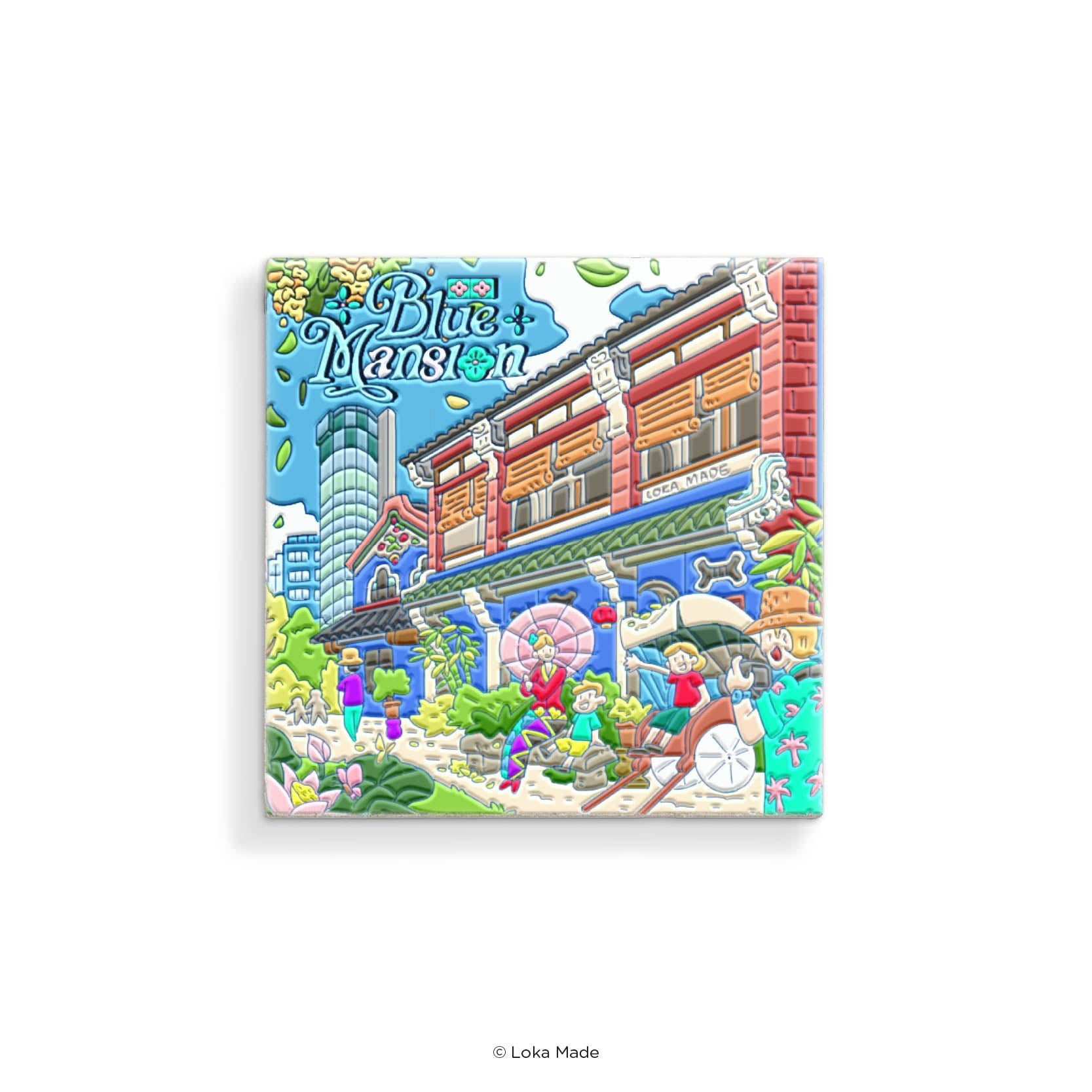 Scene by Seen 'Blue Mansion, Penang' - Mosaic Magnet – Loka Made