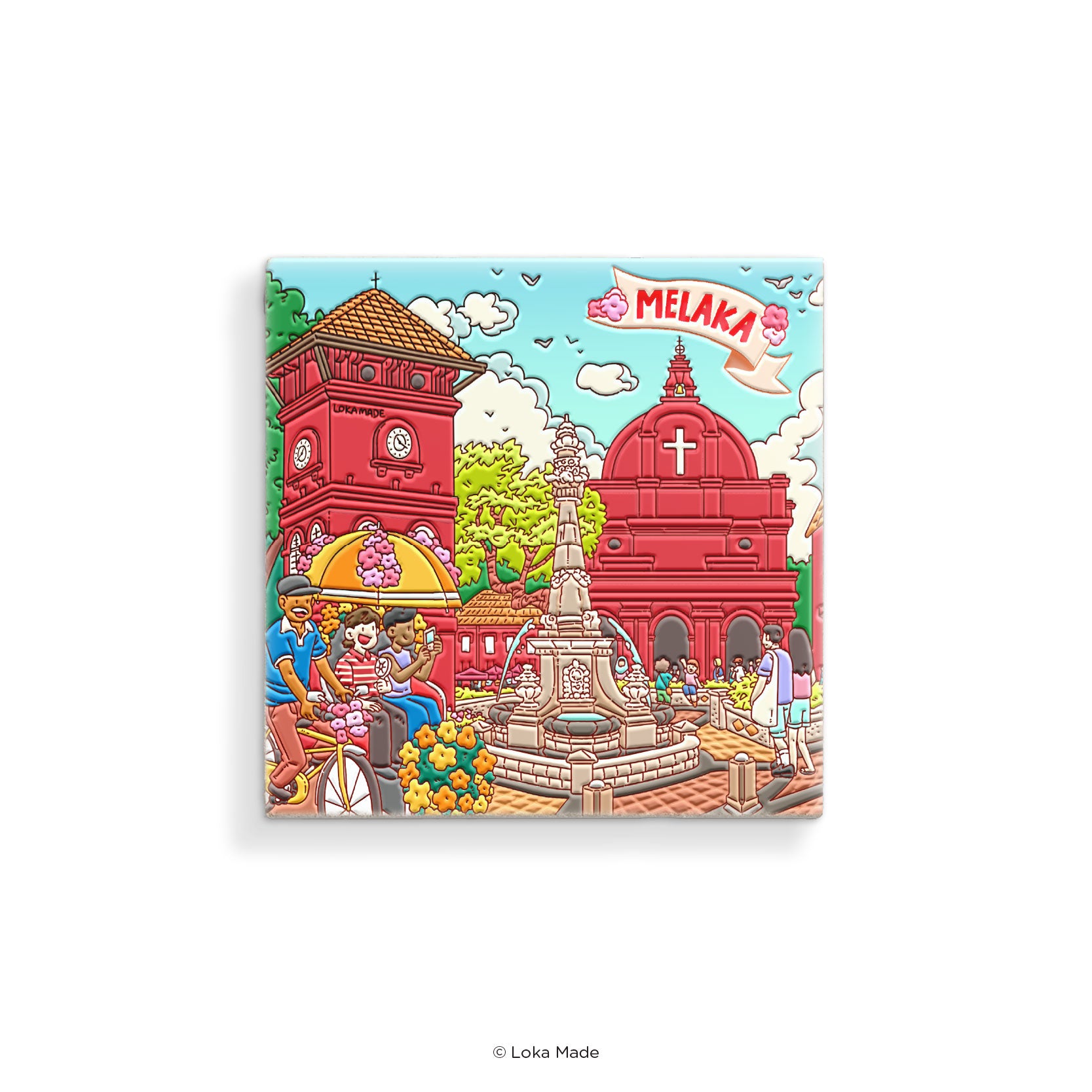 Scene by Seen 'Dutch Square, Melaka' - Mosaic Magnet – Loka Made
