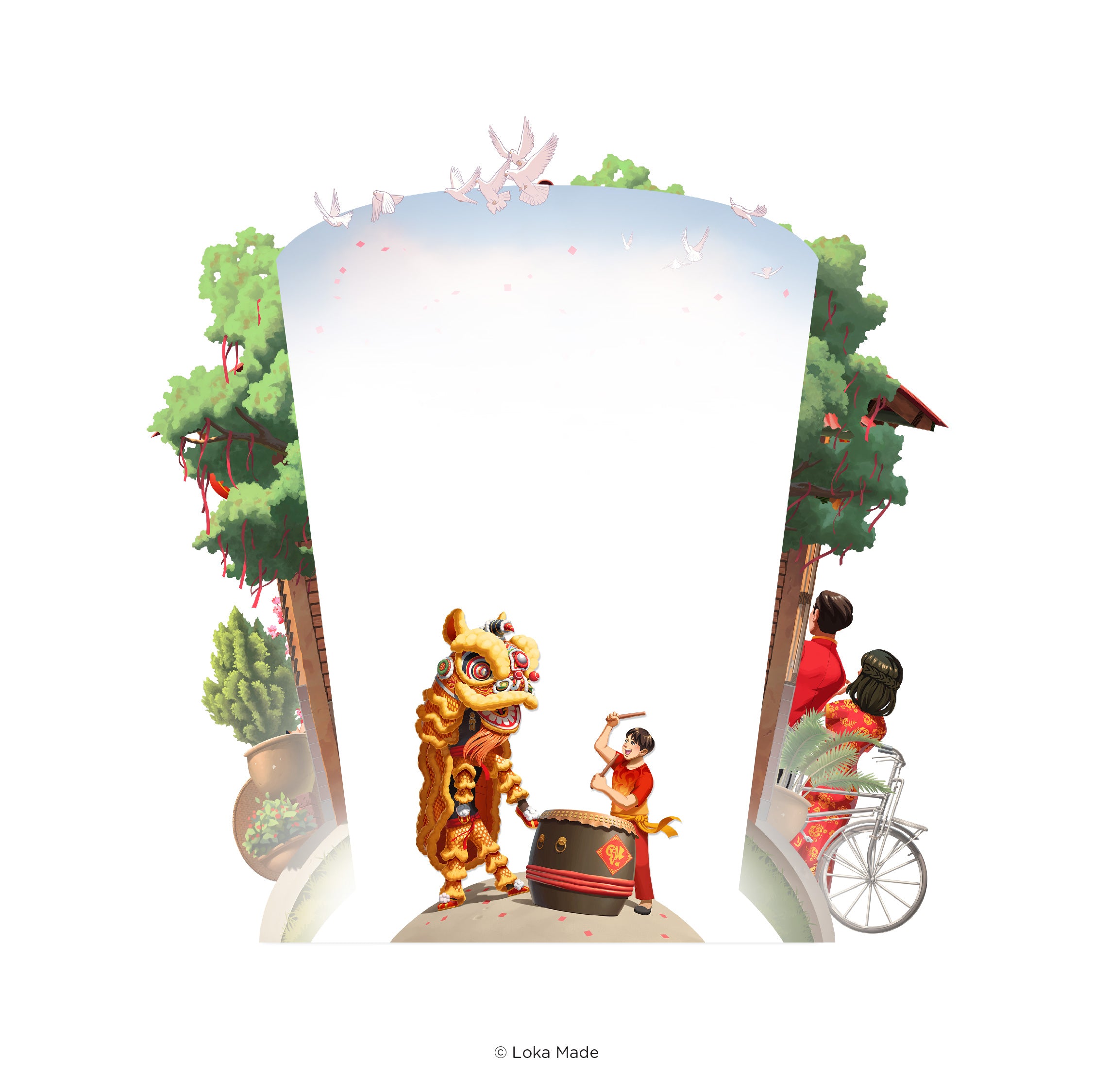 Image 449: 360° 3D Greetings Card: The Transition of Fortune & Grace