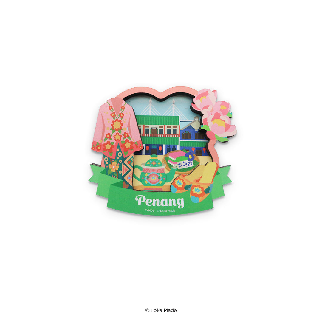 Loka Made Woodee Magnet 'Nyonya Colours' - Wood Magnet