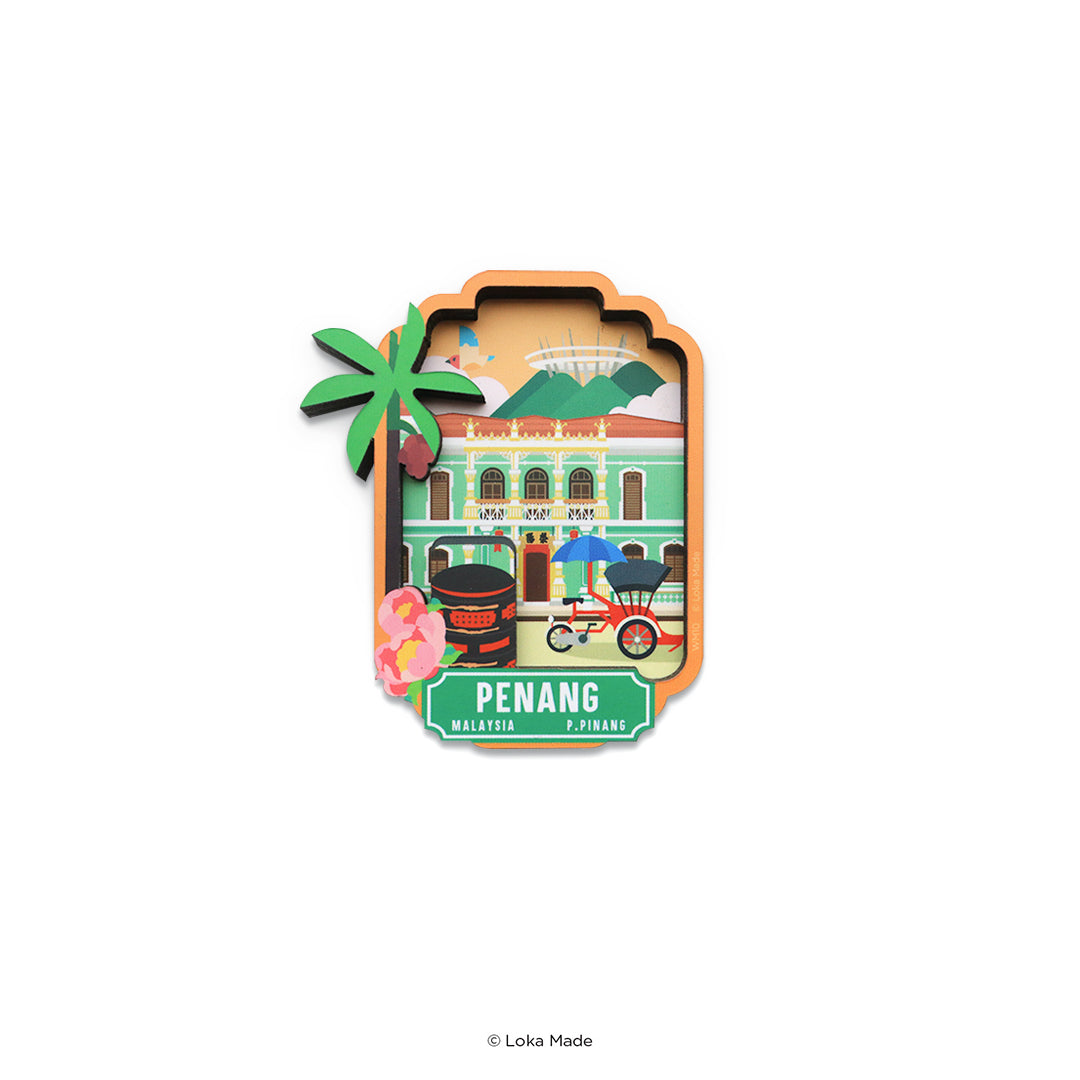 Loka Made Woodee Magnet 'Penang Heritage Heights' - Wood Magnet