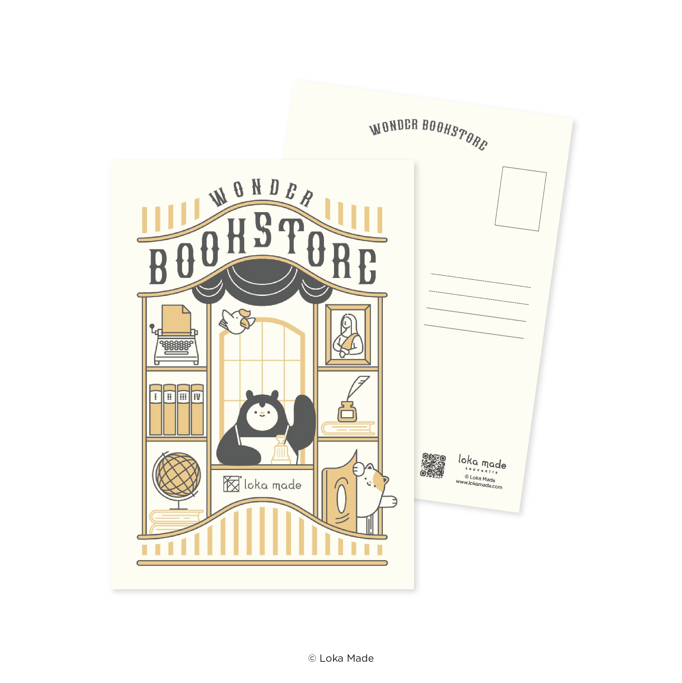 Image 513: TSUTAYA BOOKS x Loka Made 'Wonder Bookstore' - Letterpress Postcard