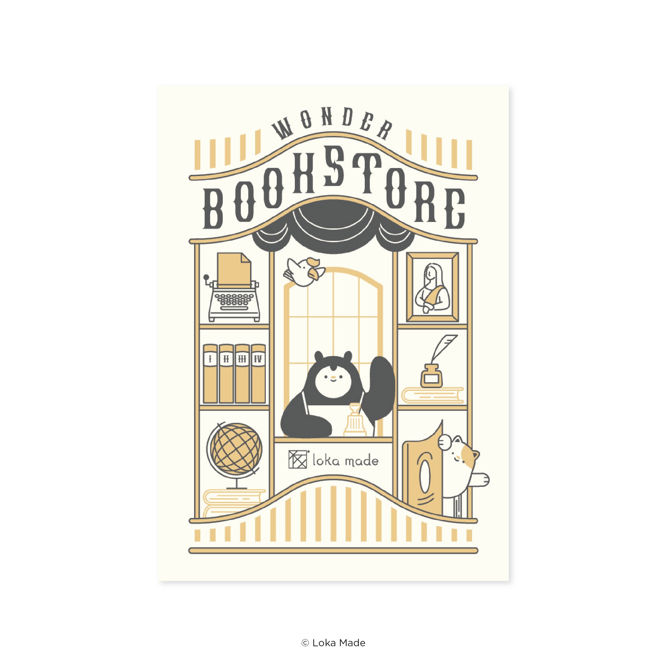 Image 512: TSUTAYA BOOKS x Loka Made 'Wonder Bookstore' - Letterpress Postcard