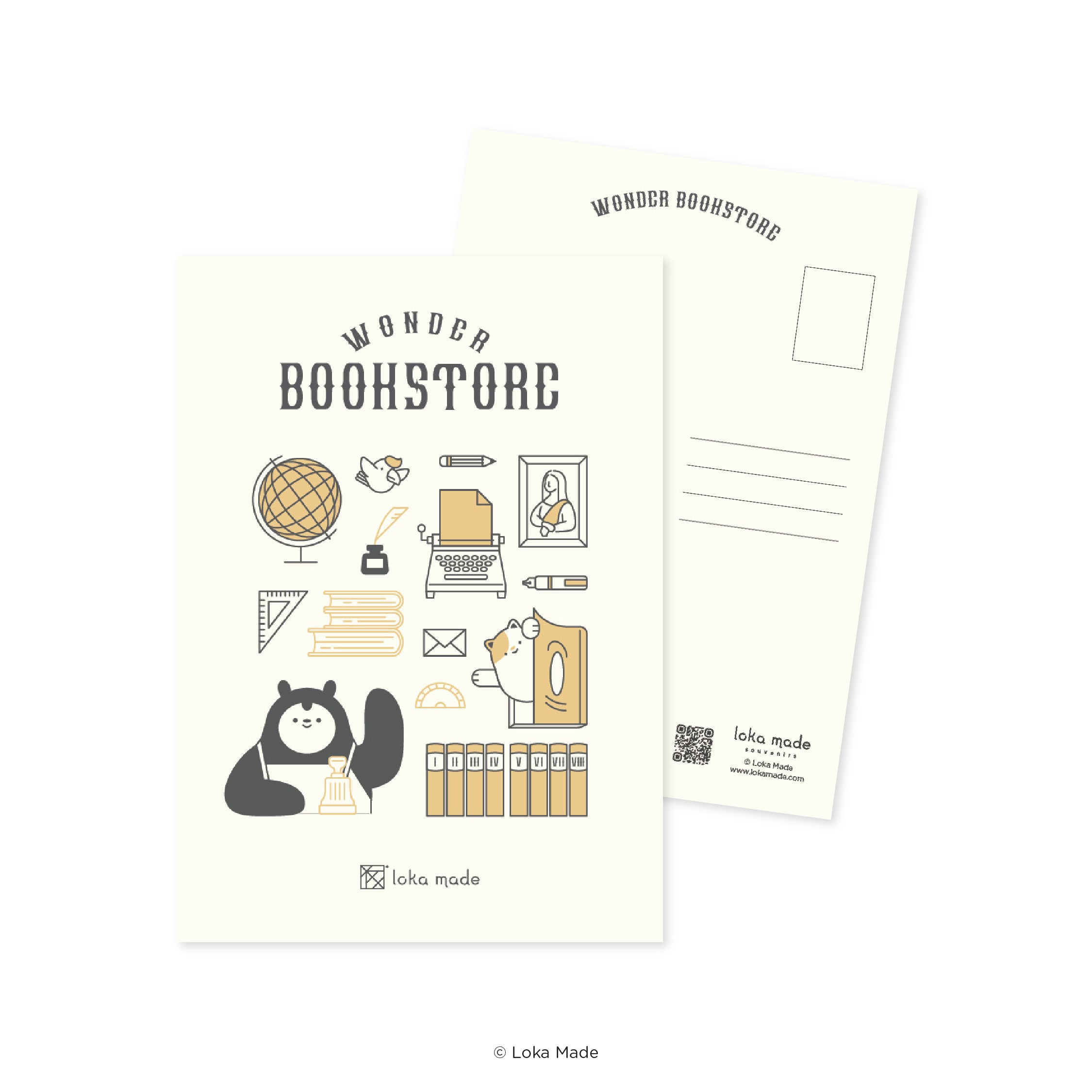 Image 504: TSUTAYA BOOKS x Loka Made 'Wonder Bookstore' - Letterpress Postcard (Stationary)