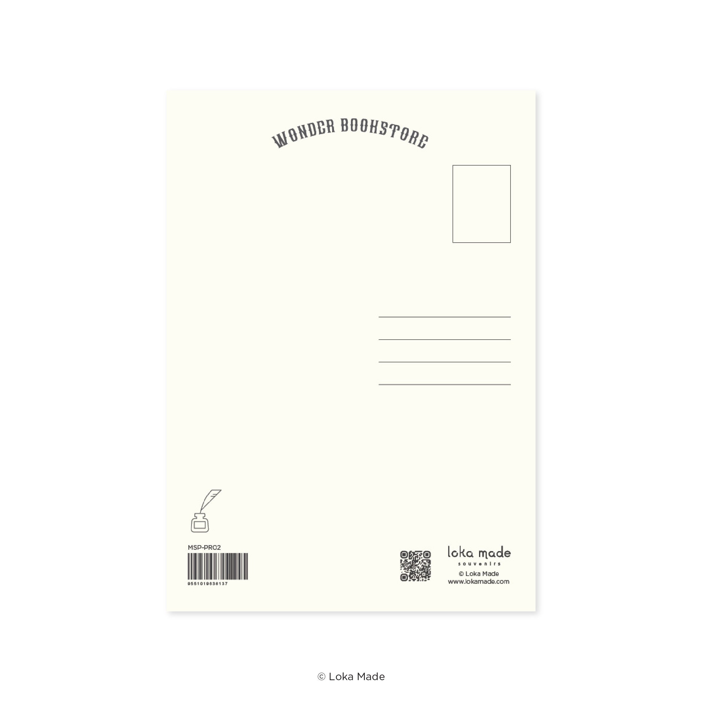 Image 505: TSUTAYA BOOKS x Loka Made 'Wonder Bookstore' - Letterpress Postcard (Stationary)