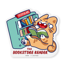 Load image into Gallery viewer, Sticker Reader Cat: The Bookstore Reader AS106

