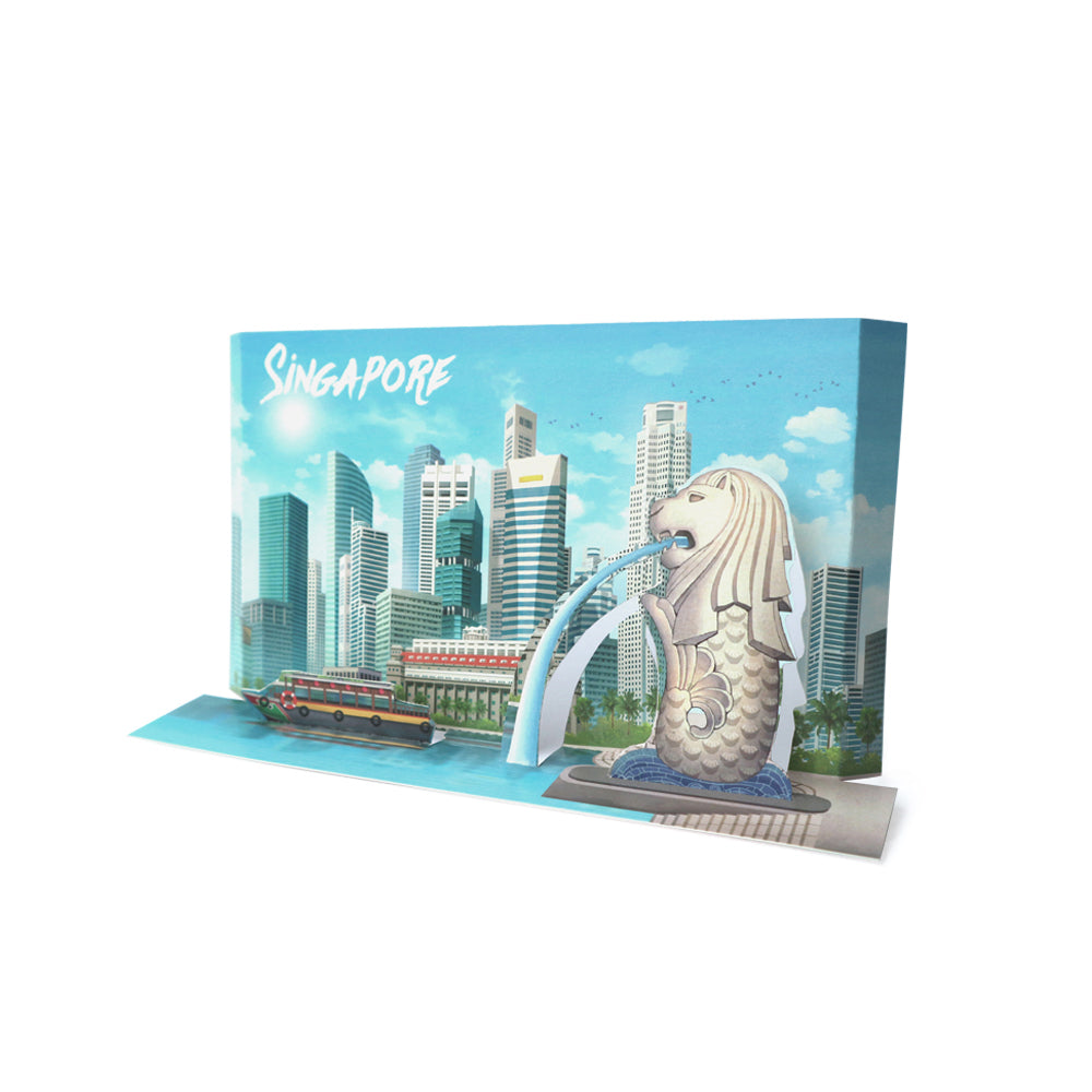 SP01 The Merlion and Singapore Skycaper