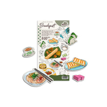 Load image into Gallery viewer, Get a taste of Malaysia with Loka Made's Jom Makan sticker series - illustrated Malaysian food sticker series that feature iconic Malaysian local food for every meal of the day! Waterproof and re-stickable. From nasi lemak to roti canai, get your hands on these iconic Malaysian food stickers today!