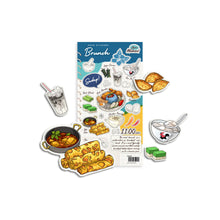 Load image into Gallery viewer, Get a taste of Malaysia with Loka Made's Jom Makan sticker series - illustrated Malaysian food sticker series that feature iconic Malaysian local food for every meal of the day! Waterproof and re-stickable. From nasi lemak to roti canai, get your hands on these iconic Malaysian food stickers today!