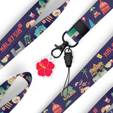 Load image into Gallery viewer, Loka Made’s lanyard jam-packed with fun and cute Malaysian designs that celebrate all things Malaysian - from iconic tourist attractions to mouth-watering food, bubble tea, and adorable cats.  Add some Malaysia charm to your everyday look with this everyday accessory.