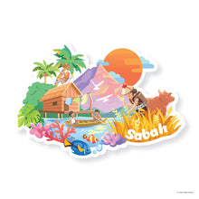 Load image into Gallery viewer, Malaysia Shaped Postcard Set B