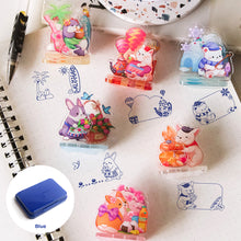 Load image into Gallery viewer, Purrfect Stamp Block Series 2 Set (6pcs) and ink pad