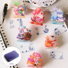 Load image into Gallery viewer, Purrfect Stamp Block Series 2 Set (6pcs) and ink pad