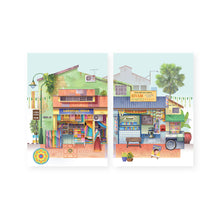 Load image into Gallery viewer, Pop Up Postcard: Silky Saree and Barber Shop