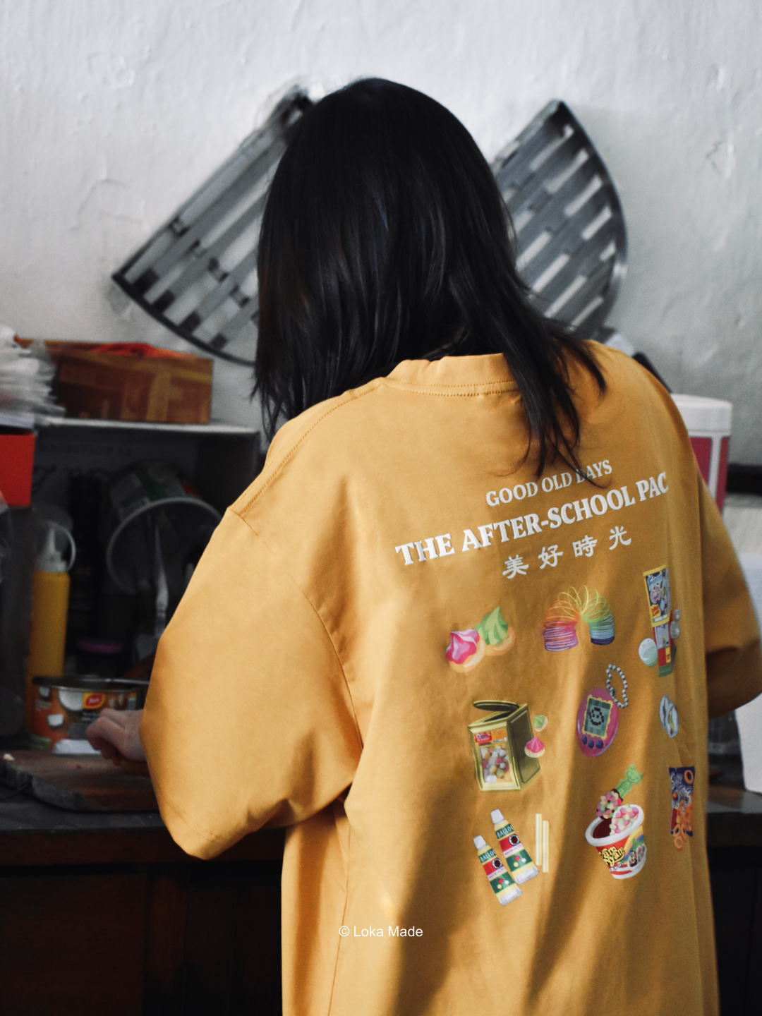 Oxwhite x Loka Made CNY Good Old Days Tee: The After School Pack (Mustard)