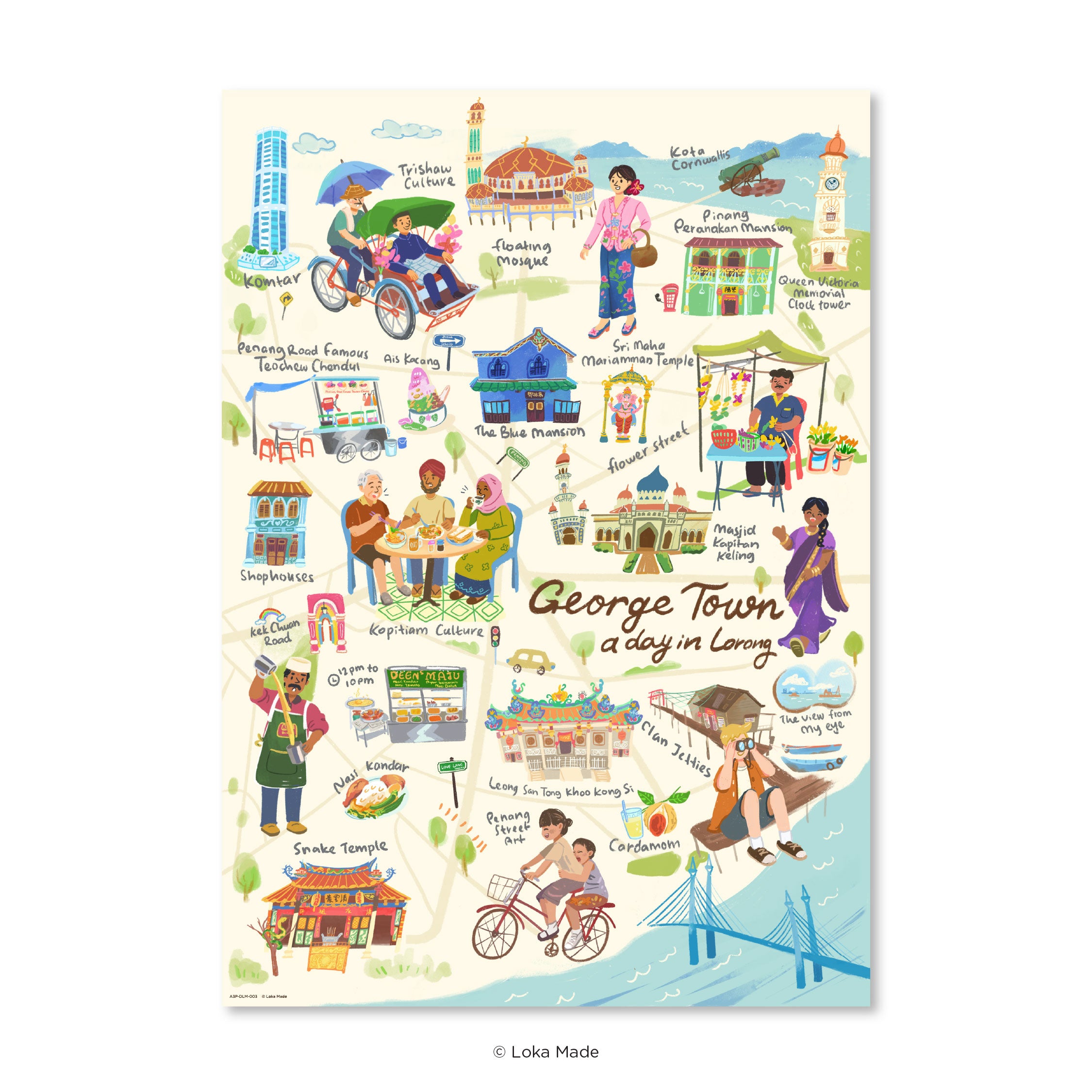 (Pre-Order) Loka Made A3 Premium Poster: Doodle Land - Malaysia