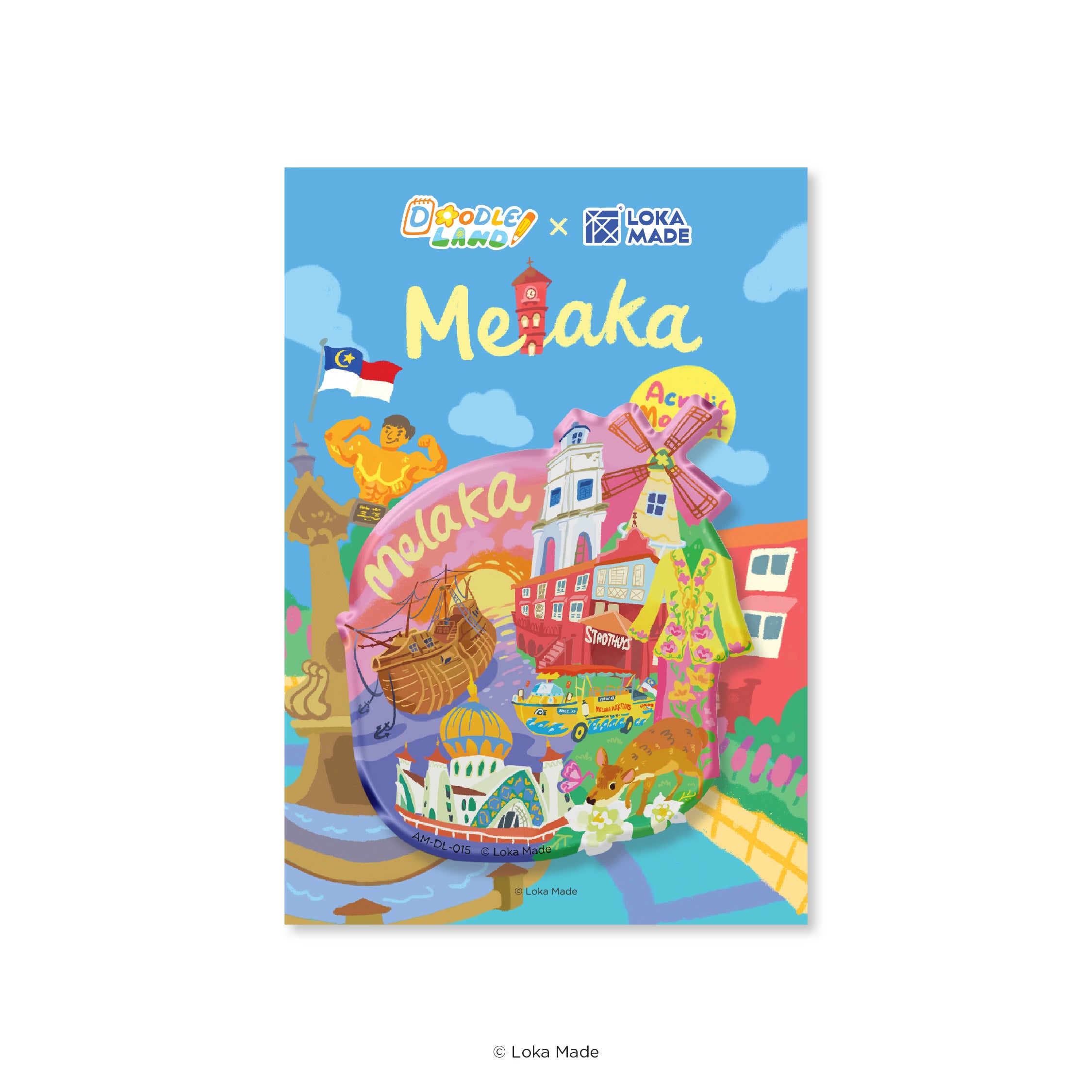 Doodle Land: Melaka Through Time - Acrylic Magnet