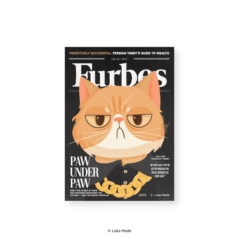 Meowgazine 'Furbes Magazine' - Waterproof Sticker