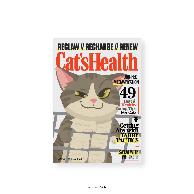 Meowgazine 'Cat's Health Magazine' - Waterproof Sticker