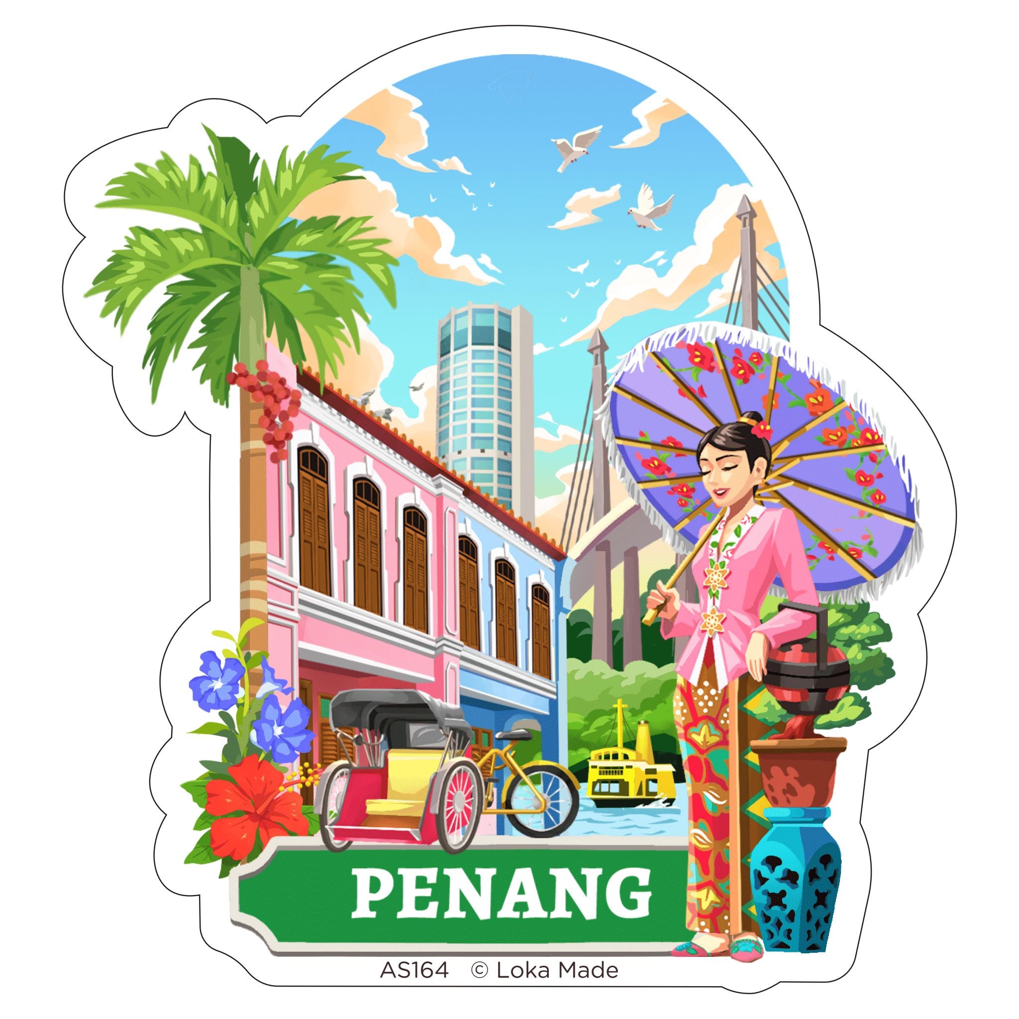 Luggage sticker: Penang Pastel | Loka Made