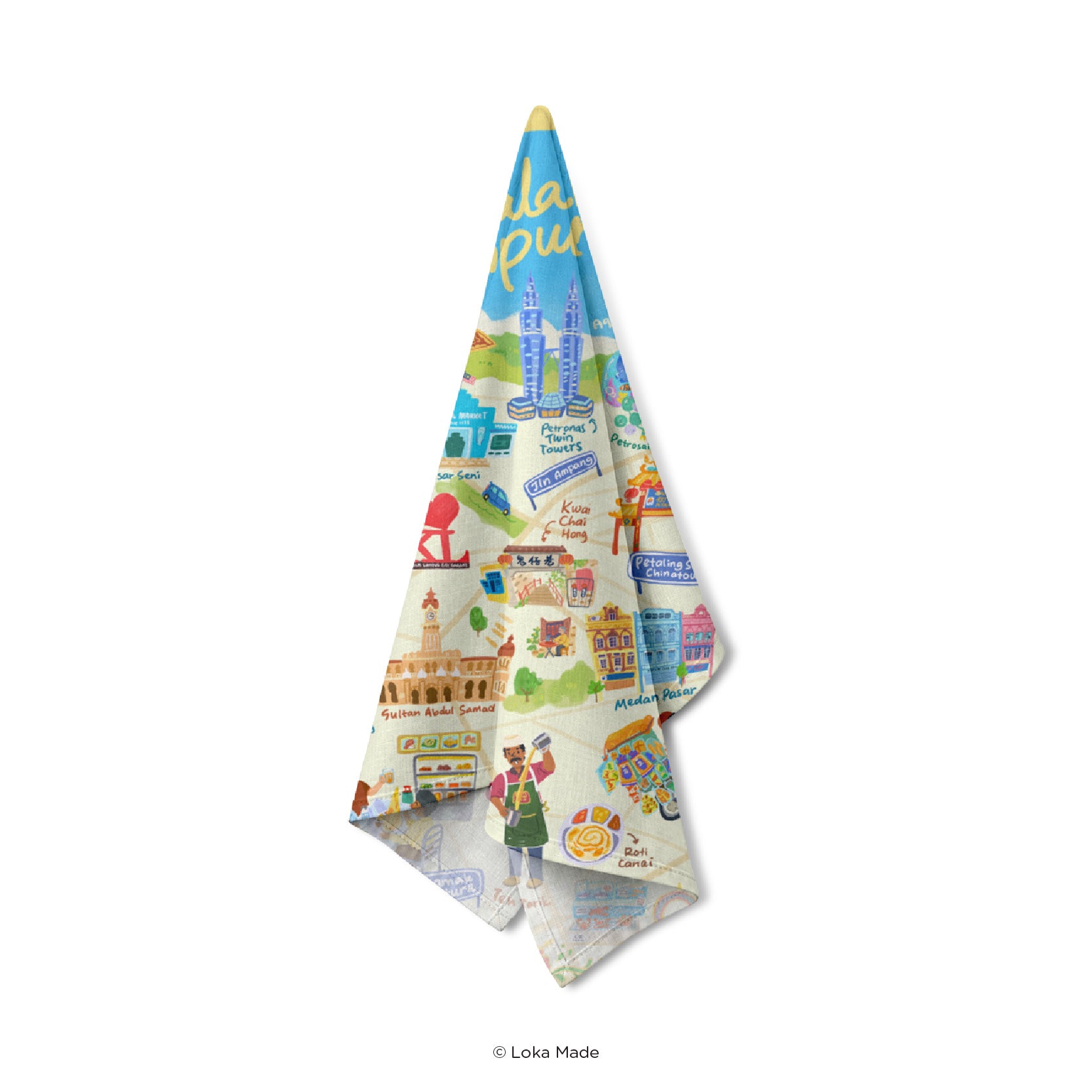 Doodle Land: Have A Super Cool Day in Kuala Lumpur - Tea Towel