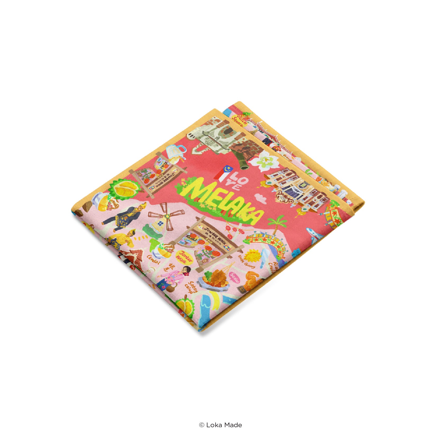 Doodle Land: I Love Melaka - Tea Towel