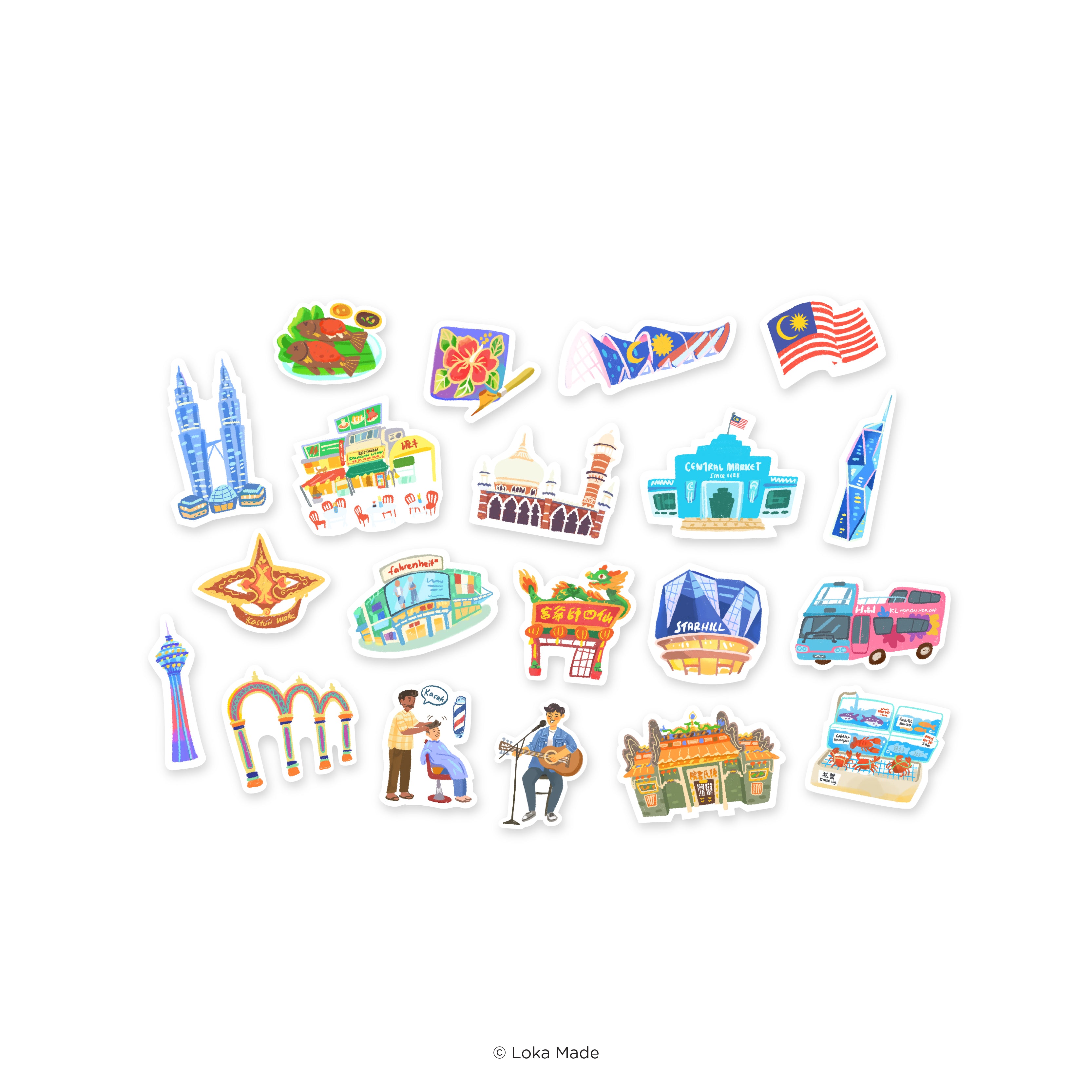 Doodle Land: Blossom Hours in Kuala Lumpur - Deco Sticker